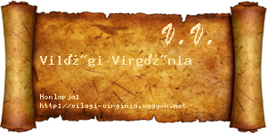 Világi Virgínia névjegykártya